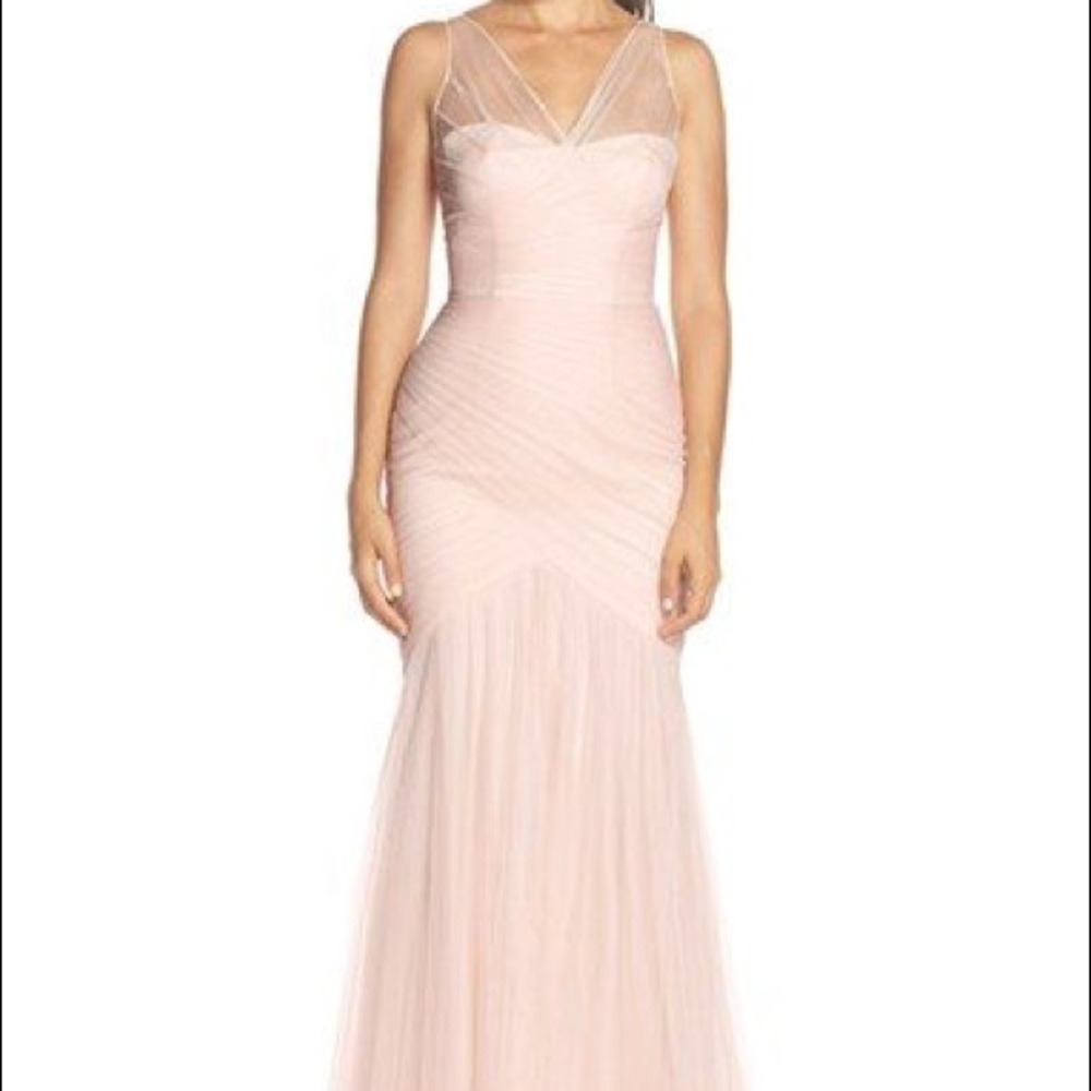 Monique Lhuillier Illusion Yoke Dress